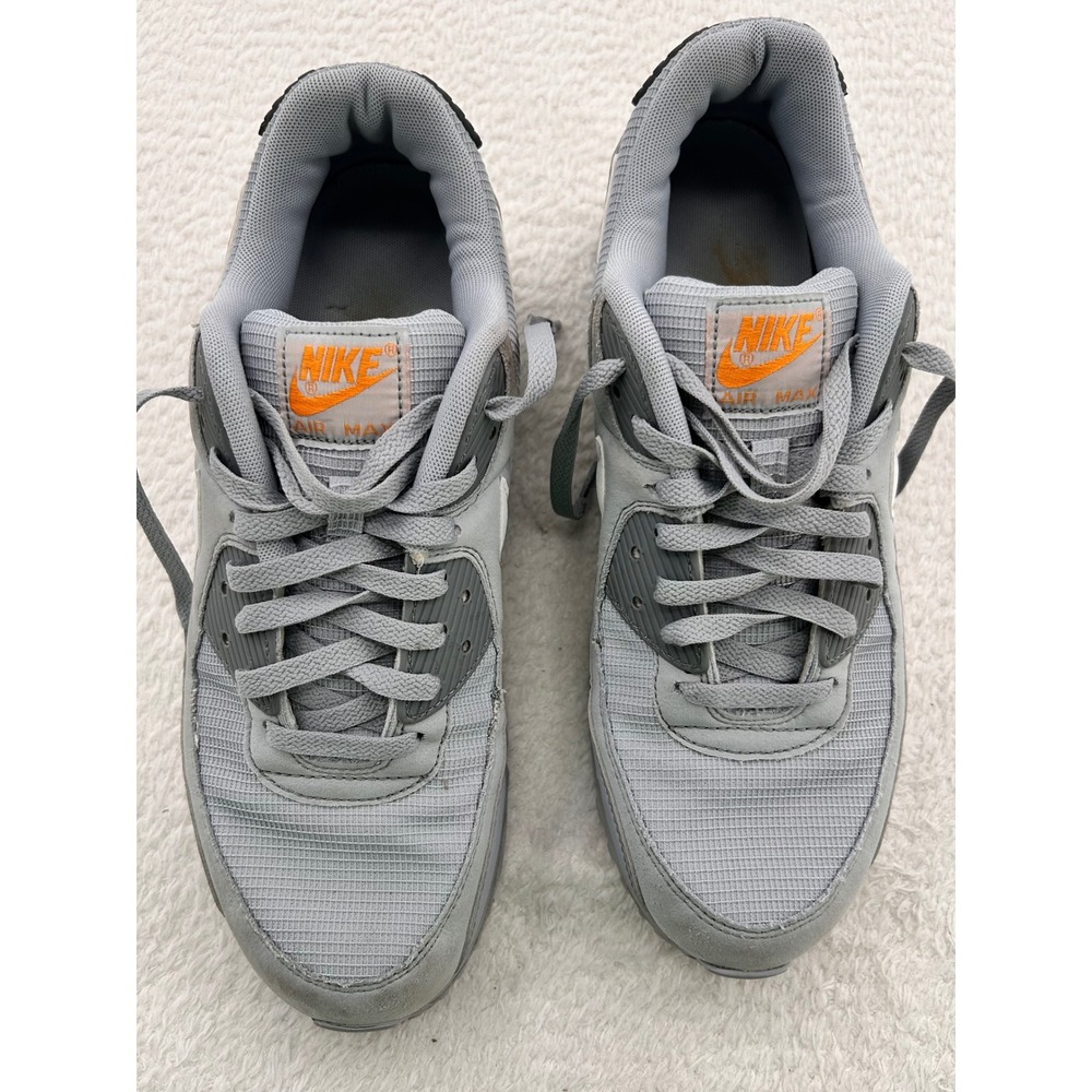 Nike Air Max 90 Wolf Grey Total Orange DR0145-001 Mens Size 11 Sneaker. Gym shor